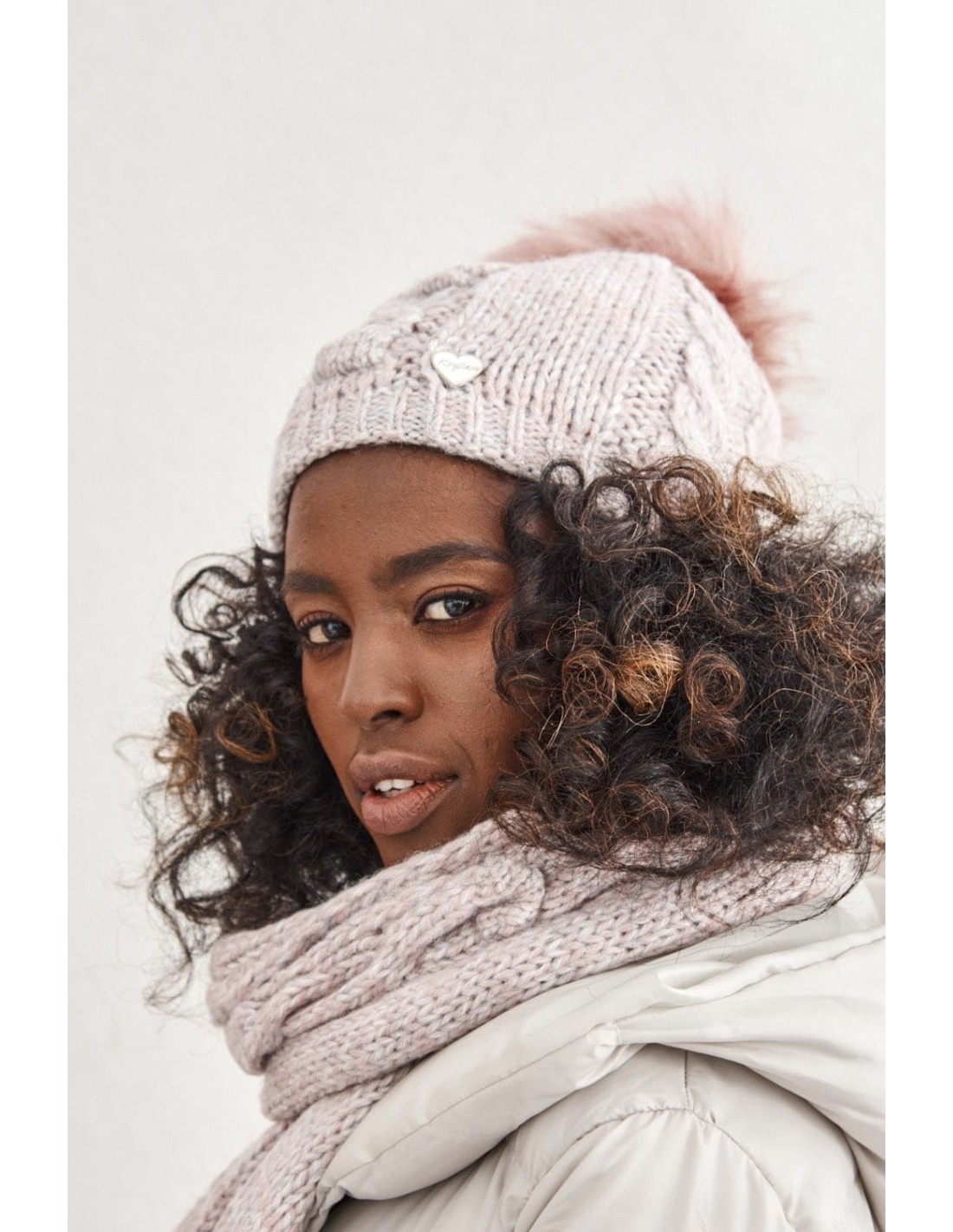 Winter powder set, hat and scarf C40 - Online store - Boutique